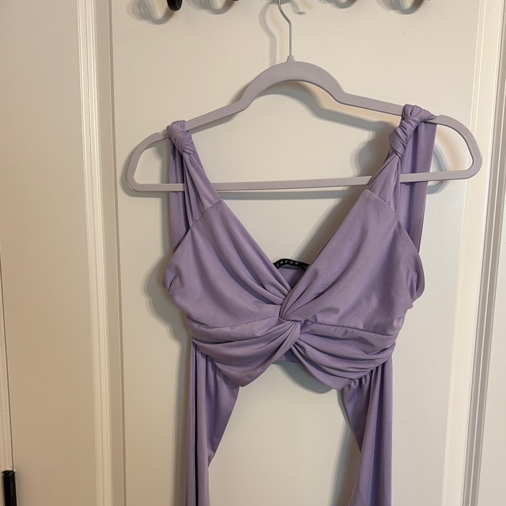 Lioness Purple Sleeveless Tie Front Tank Top